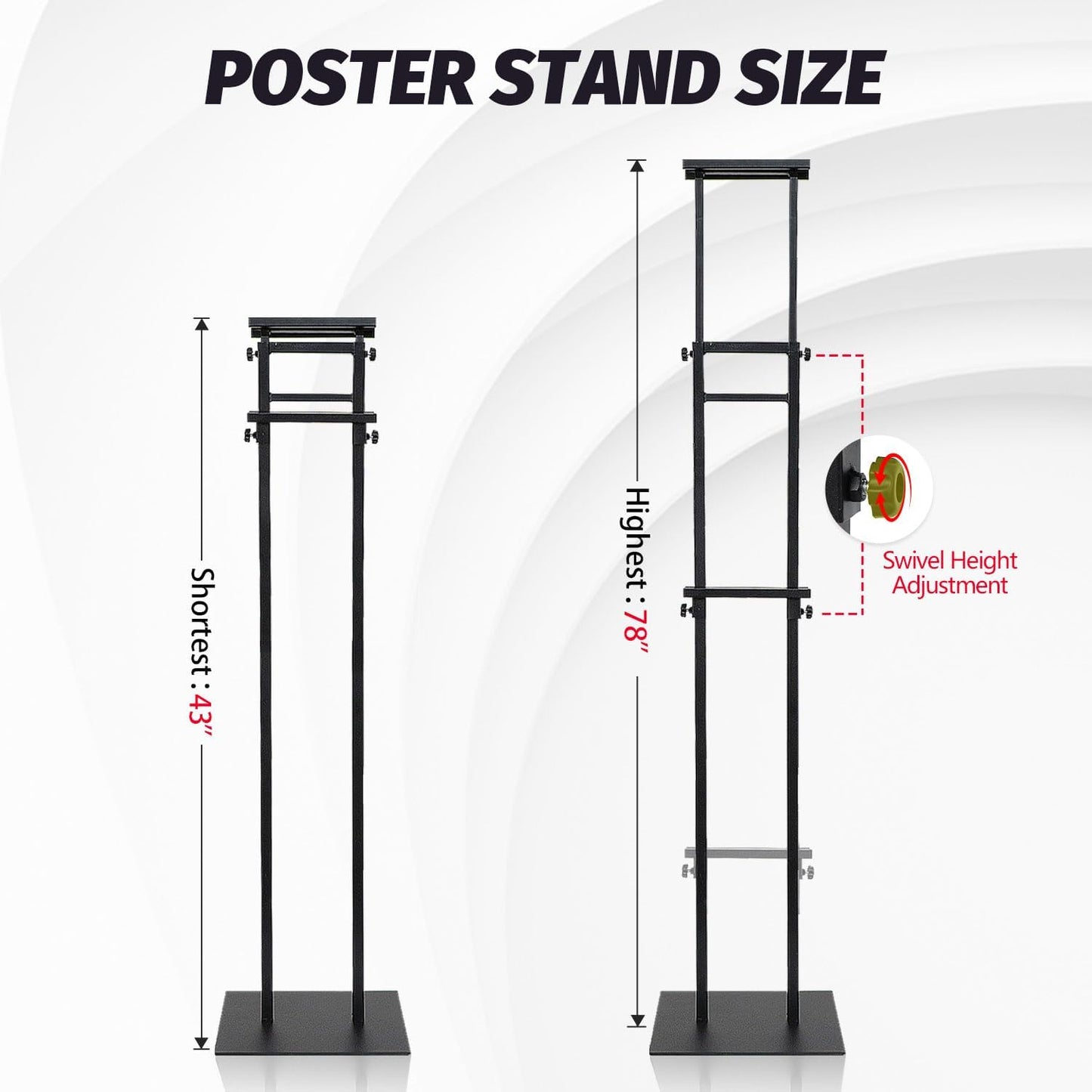 Poster Board Stand for Display, Sign Holder Stand with Heavy Duty Pedestal Poster Stand, Adjustable Banner Stand, Height Up to 80 inch, Double-Sided Foam Board Stand for Business Advertising (2 Pack)