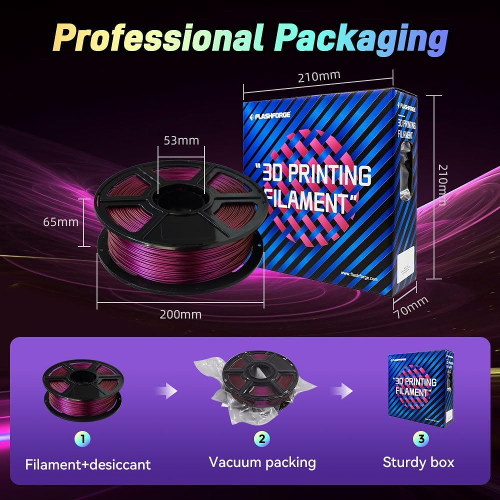 FLASHFORGE Chameleon Rapid PLA Filament 1.75mm Abyssal Rede, PLA Color Shift High Flow Speedy 3D Printer Filament, Max 500mm/s Fast Printing, Display Shimmering Effects from Various Angles and Light