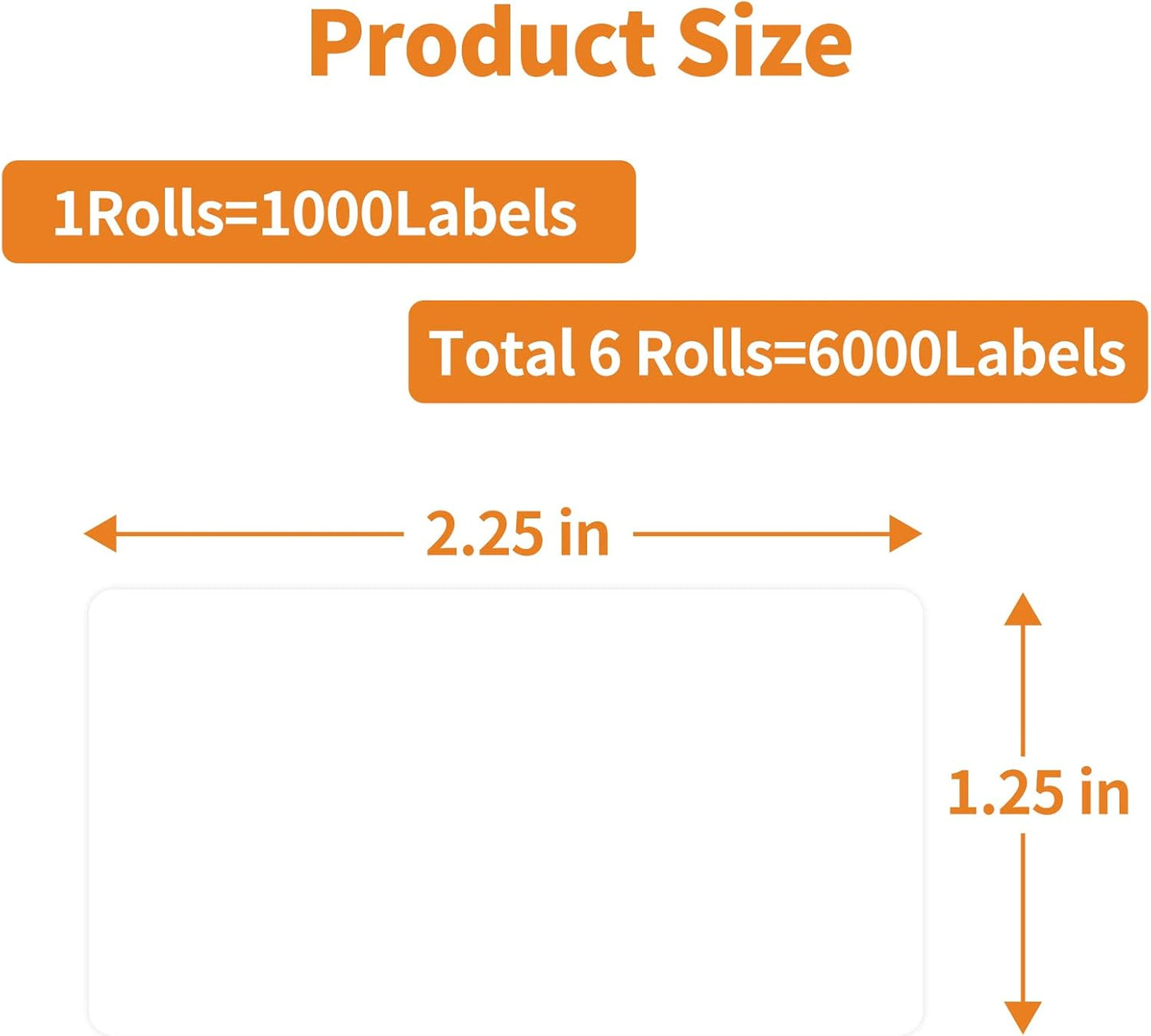 MFLABEL 2-1/4 x 1-1/4 Inch Direct Thermal Perforated Shipping Label, 2.25x1.25 inch Direct Thermal Labels for Barcodes Address，Perforated Shipping Labels (6 Rolls, 1000/Roll)