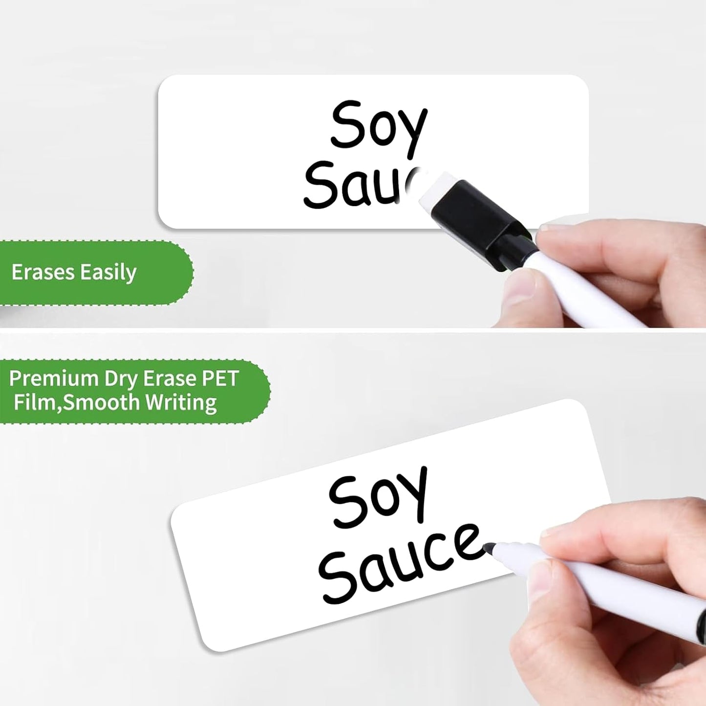 SVNOOC Multi-Use Removable Dry Erase Labels Stickers, White, Reusable Sticky Notes for Kitchen Office School All Purpose Use(1.25 * 3.5 inches White)