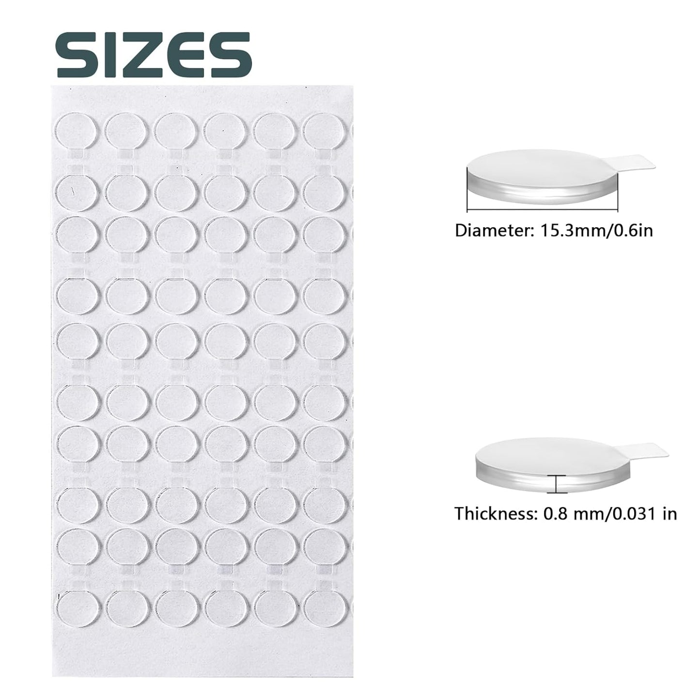 Adhesive Stick dots Two-Sided Sided Mounting Putty Stick Tack for Wall Hanging Crafts Balloons Festival Party Decorations,Clean Removable(0.6"*0.6"-640)