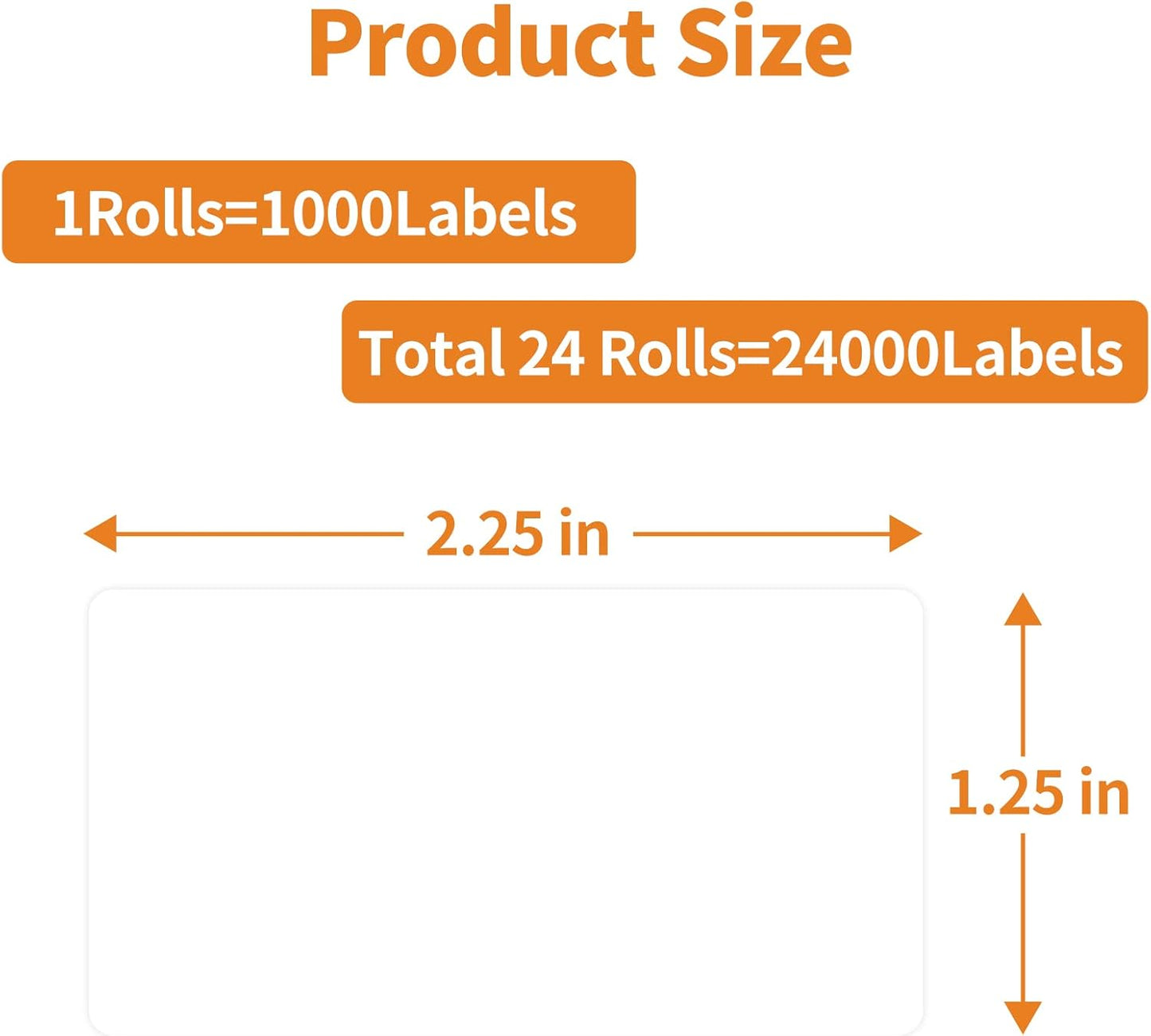 MFLABEL 24 Rolls of 1000 2-1/4 x 1-1/4 Inch Direct Thermal Perforated Shipping Labels,SKU Labels (24 Rolls)