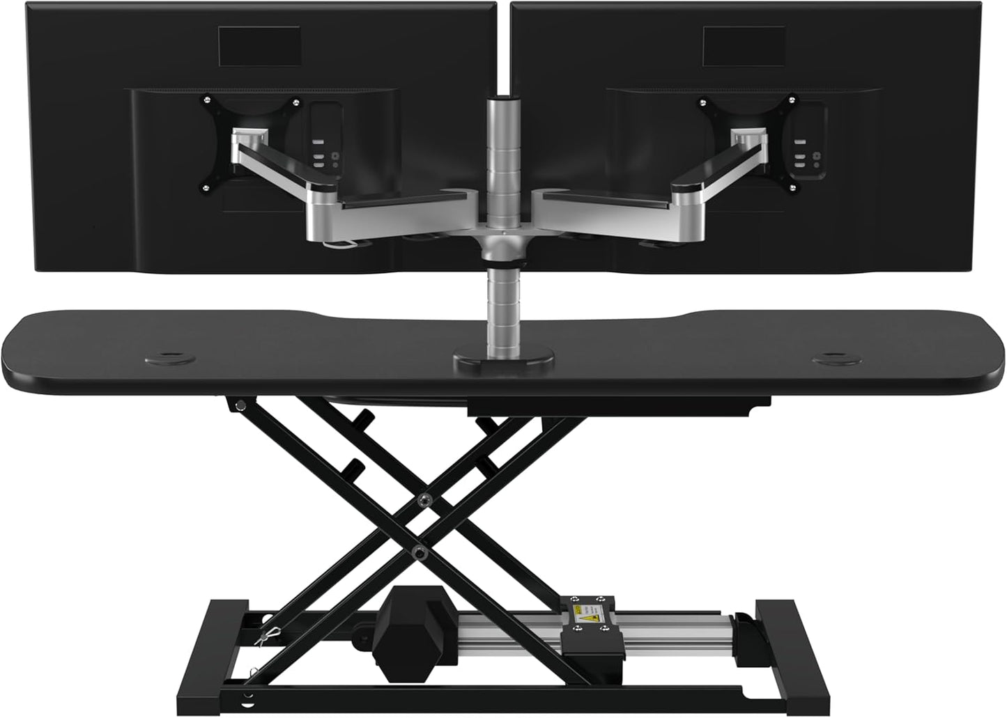 VERSADESK® PowerPro™ Elite® 48” x 24” Electric Sit-to-Stand Desk Converter w/Keyboard Tray for Home or Office | USB Charging Port | Supports Multiple Monitors | Lifts 80 lbs. - Black