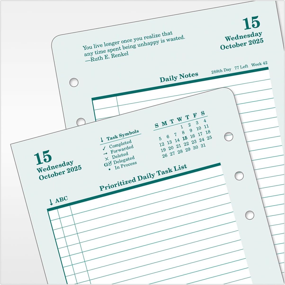 FranklinCovey - Original Two Page Per Day Ring-Bound Planner (Pocket, Oct 2025 - Sep 2026)
