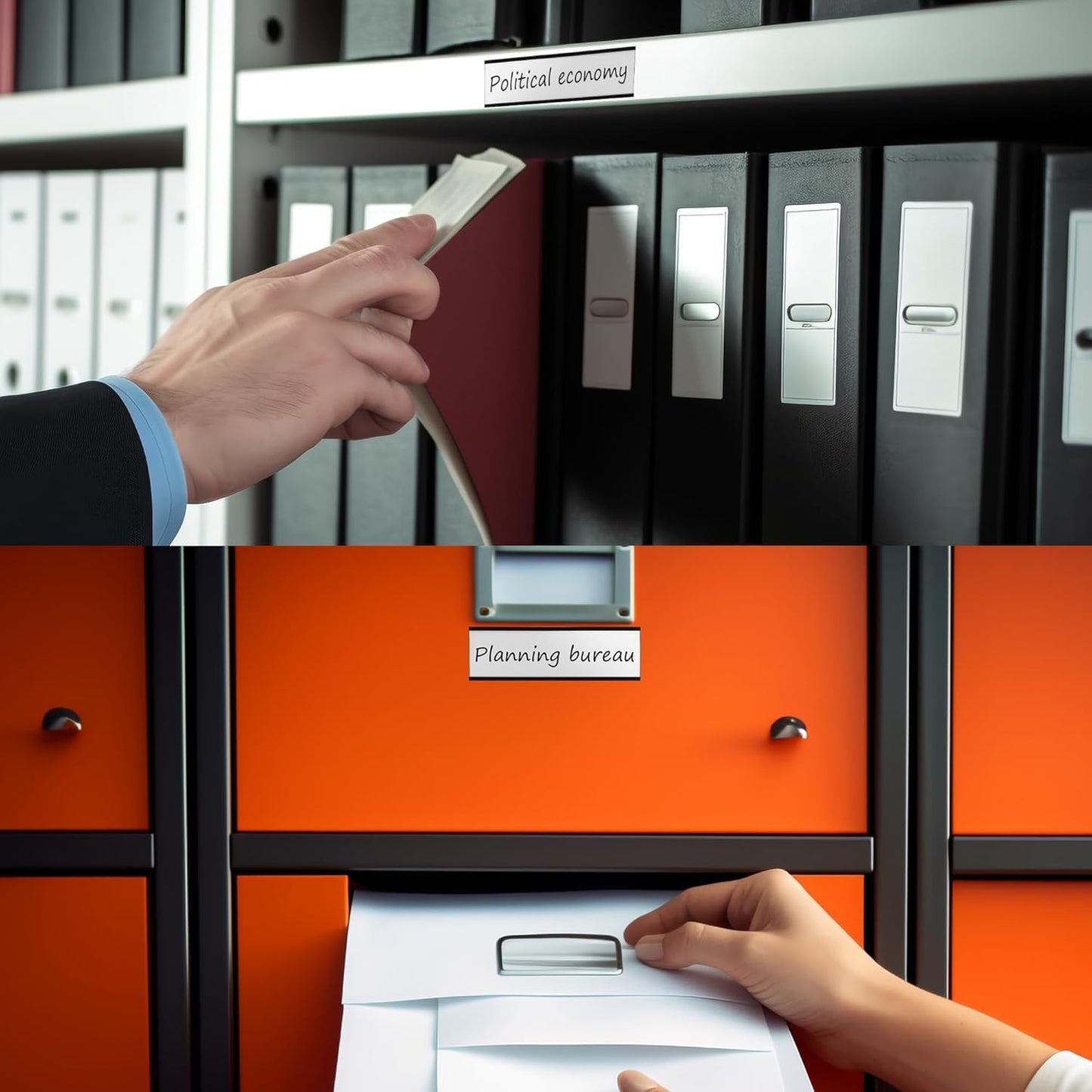 Realth C Channel Magnetic Label Holders 50 Pack 3'' x 6'' with Paper Inserts and Clear Plastic Protectors, Magnetic Data Card Holders File Cabinet Labels for Metal Racks and Shelves