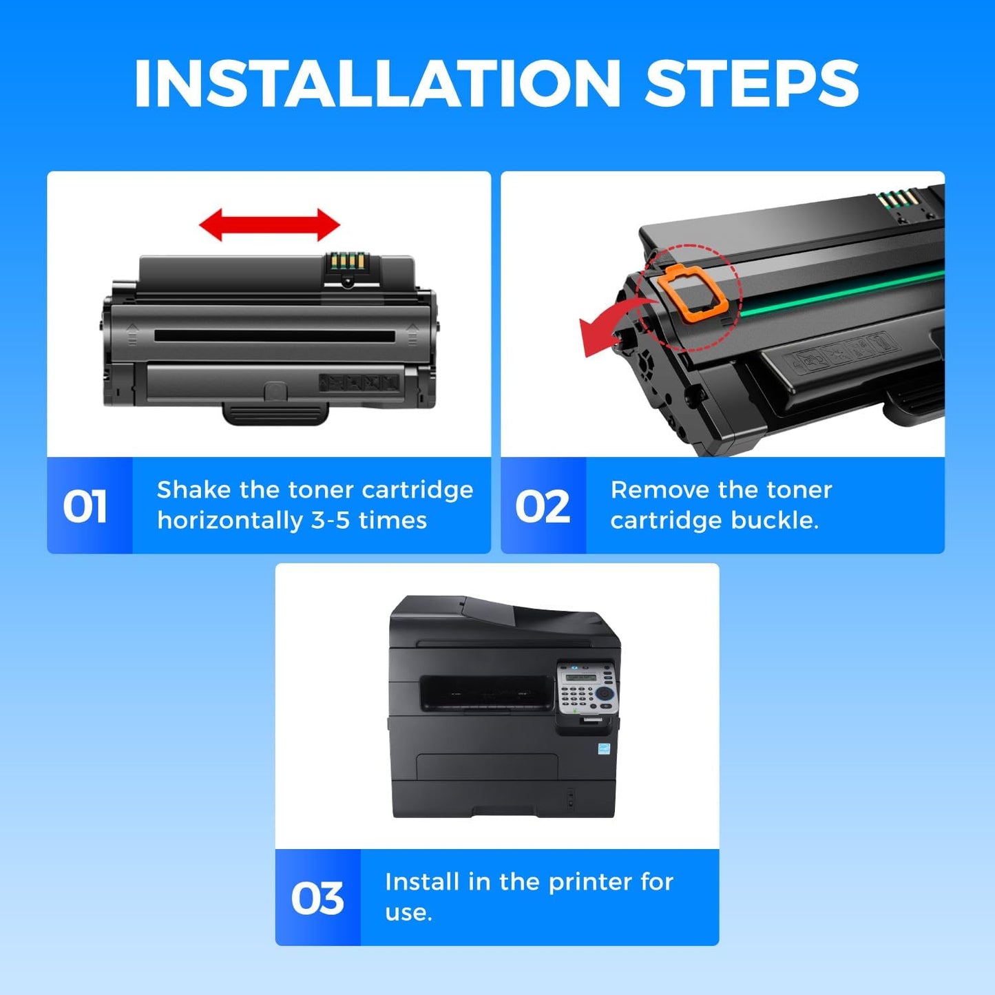 KingKJ B1260 B1265 Black Toner Cartridge 2-Pack High-Yield Replacement for Dell 1260 1265 331-7328 Toner Compatible for Dell B1260 B1260DN B1265DN B1265DFW B1265DNF Laser Printer Ink All-in-One Copier