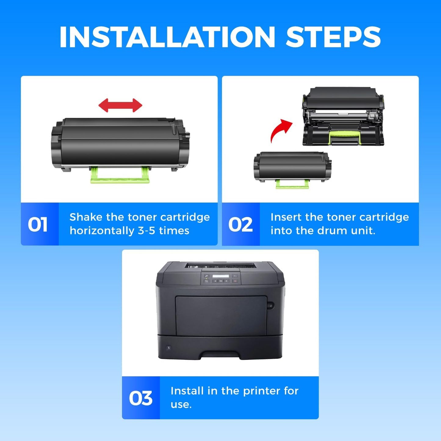 B2360 M11XH Toner Cartridge with chip Black 2-Pack High-Yield Replacement for Dell 331-9805 Toner Compatible with Dell B2360 B2360d B2360dn B3460dn B3465dn B3465dnf Laser Printer Ink All-in-One Copier