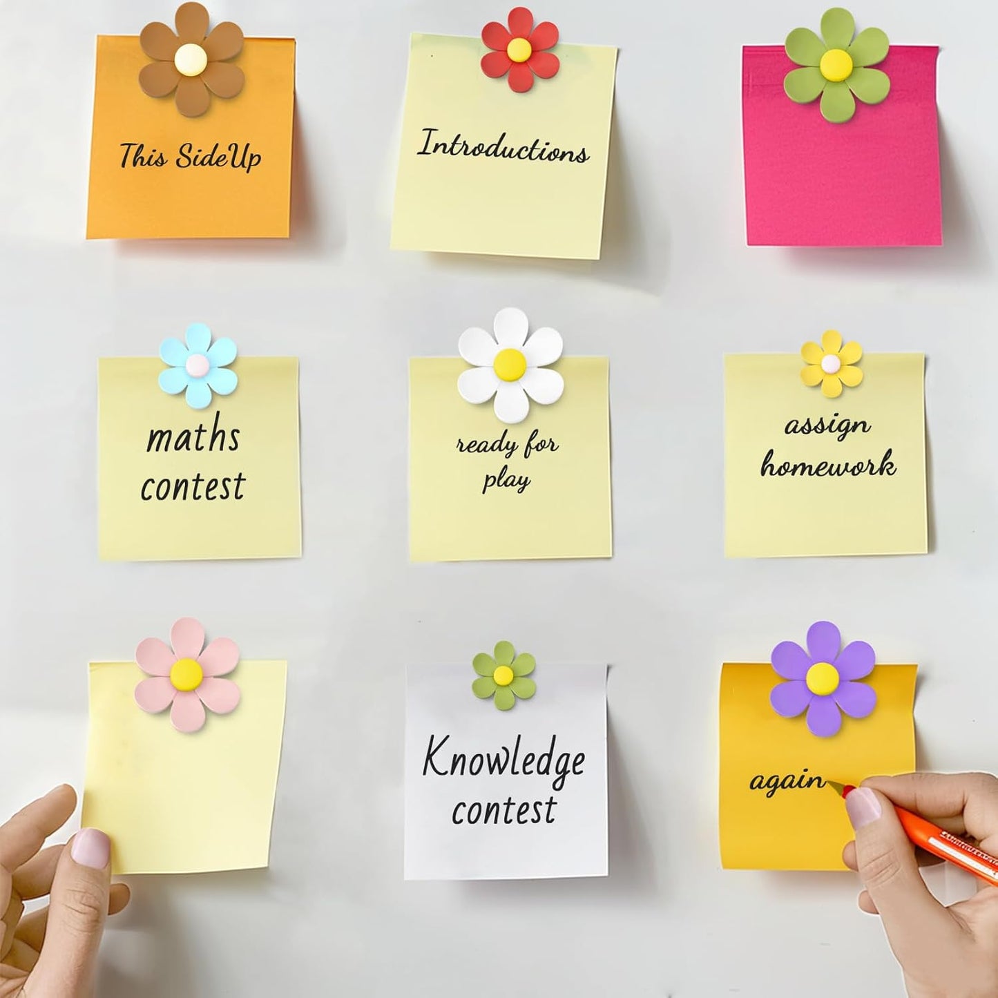 Qualsen Flower Magnets for Whiteboard & Fridge – 12 Pcs Cute 3D Decorative Refrigerator Magnets for Locker, Kitchen, Office, Classroom