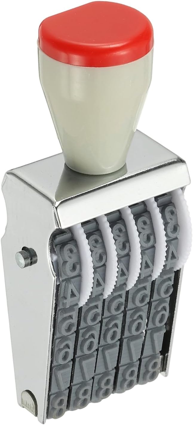 PATIKIL 5 Digit Number Roller Stamp, Adjustable Rubber Stamp Changeable Numerical Symbol Office Date for Business Creative Price Tag