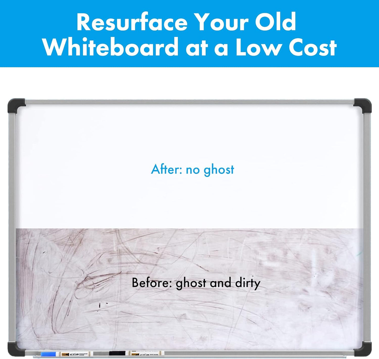 HAMIGAR Magnetic Whiteboard Contact Paper 18" x 24" Dry Erase White Board Sticker for Wall Stick on White Board Peel and Stick Wallpaper Adhesive Poster with Marker, Magnetic Eraser and Magnets