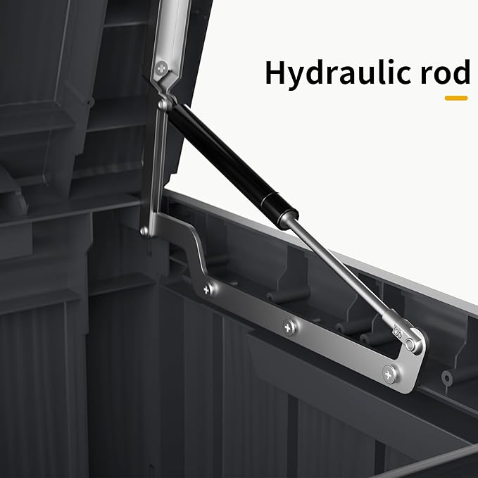 320 Gallon Resin Deck Box, Waterproof Outdoor Storage Bin for Patio Furniture, Pool Accessories, and Garden Tools, Lockable & UV-Resistant, Black