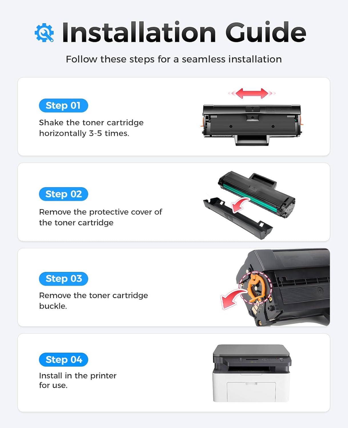 105A Black Toner Cartridge Combo Set 2-Pack with chip High Yield Replacement for HP 105A W1105A Toner Cartridges Compatible with HP Laser MFP 135a 135w 137fnw 107a 107w Printer Ink 135 137 107 Series