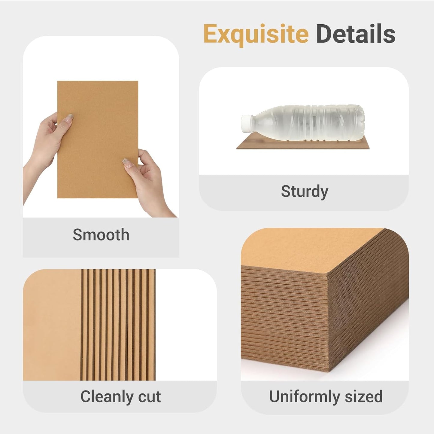 25 Pcs Book Board, Binder Board, Cover Board, Heavy Duty Chipboard for Book Binding, DIY Cardboard (Brown, 5 x 7 Inch 80PT)