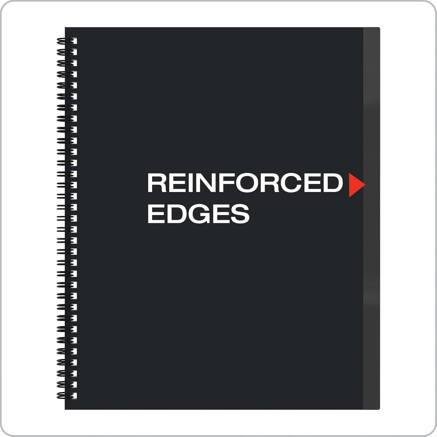 Oxford 10 Pocket Folder, Sturdy Plastic Spiral Portfolio, Anti-Tear Edges, 8 Pockets, 2 Diagonal Interior Pockets, Letter Size, Black (89332)