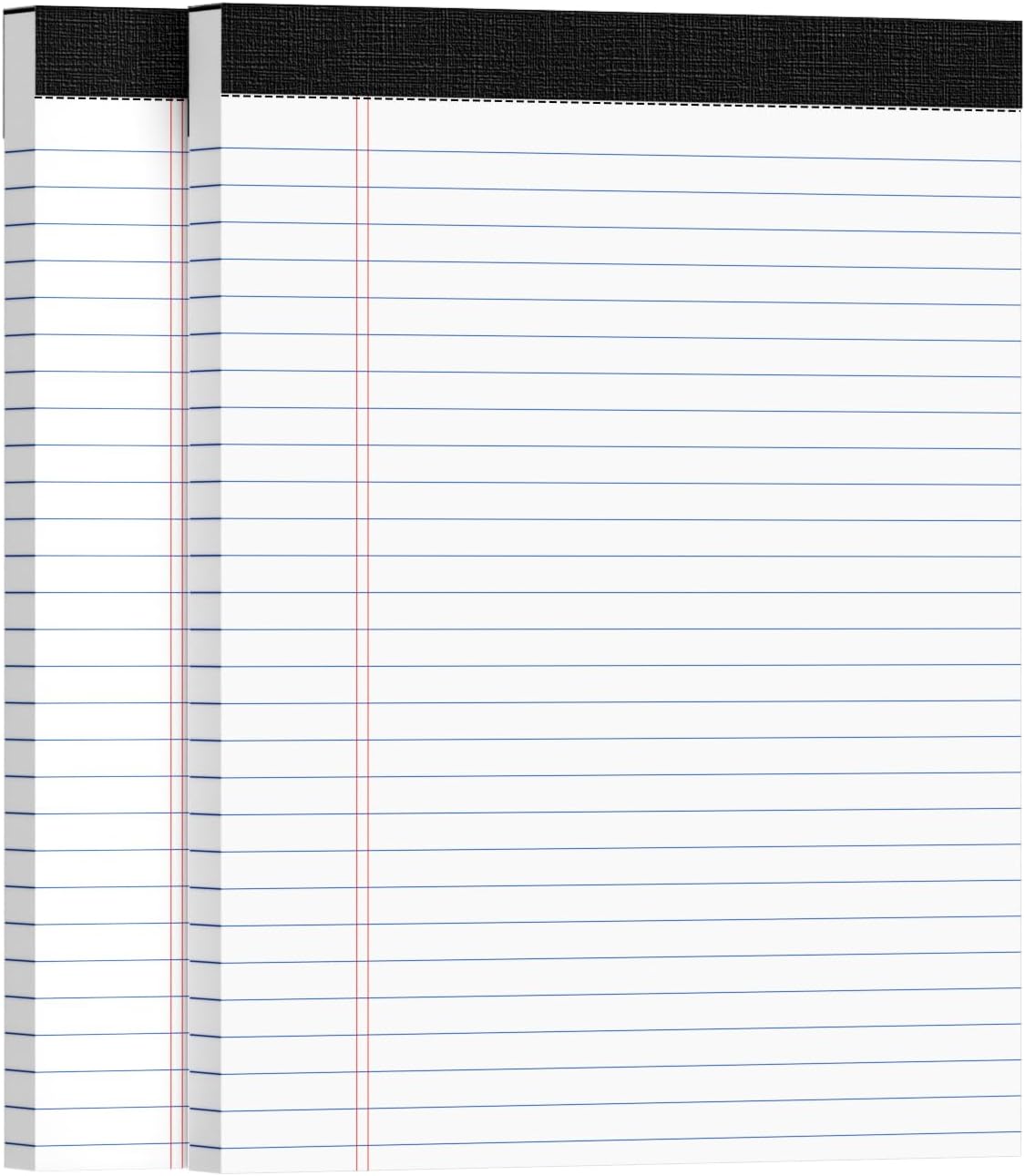 2pcs Legal Pads 8.5 x 11, Notepads 8.5 x 11 Inch, White Note Pads Clear Print Writing Pads of Paper, Memo Pads , Perforate Legal Notepads Paper , Wide Ruled Lined with Sturdy Back,50 Sheets/Pack