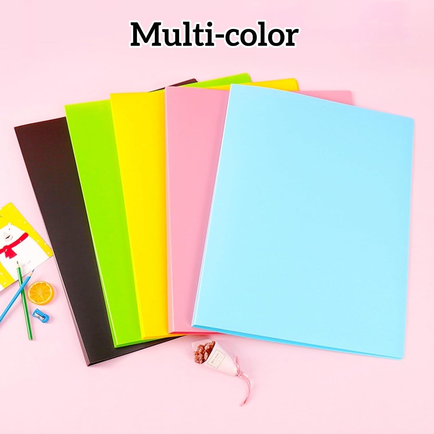 MOTEERLLU A2 Storage Book Suitable for 22x15 inches Diamond Paintings,Diamond Art Kit Storage Container with 30 Pocket Sleeves,Portfolio Folder for Artwork (Yellow)