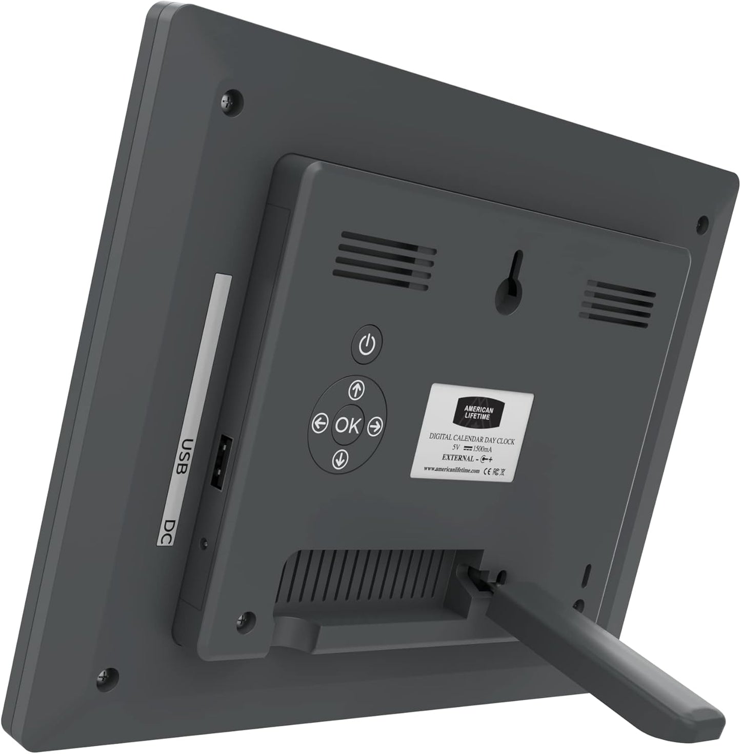 American Lifetime 【New 2024】 Dementia Clock Large Digital Clock for Seniors, Digital Clock Large Display with Custom Alarms, Clock with Day & Date for Elderly, Large Number Digital Clock Grey