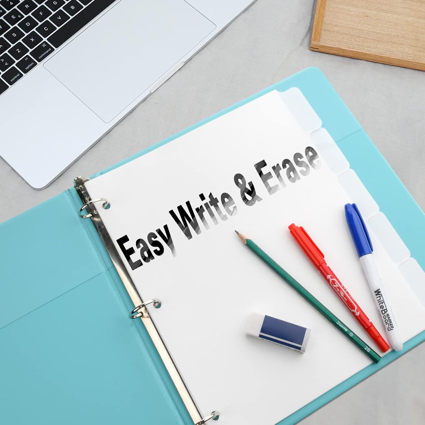 3 Ring Binder Dividers with 5 Tabs, Write & Erase Plastic Binder Dividers Durable 3 Hole Punch Dividers Letter-Size 1/5 Cut Big Tabs Dividers, 2 Set, 10 Dividers Total