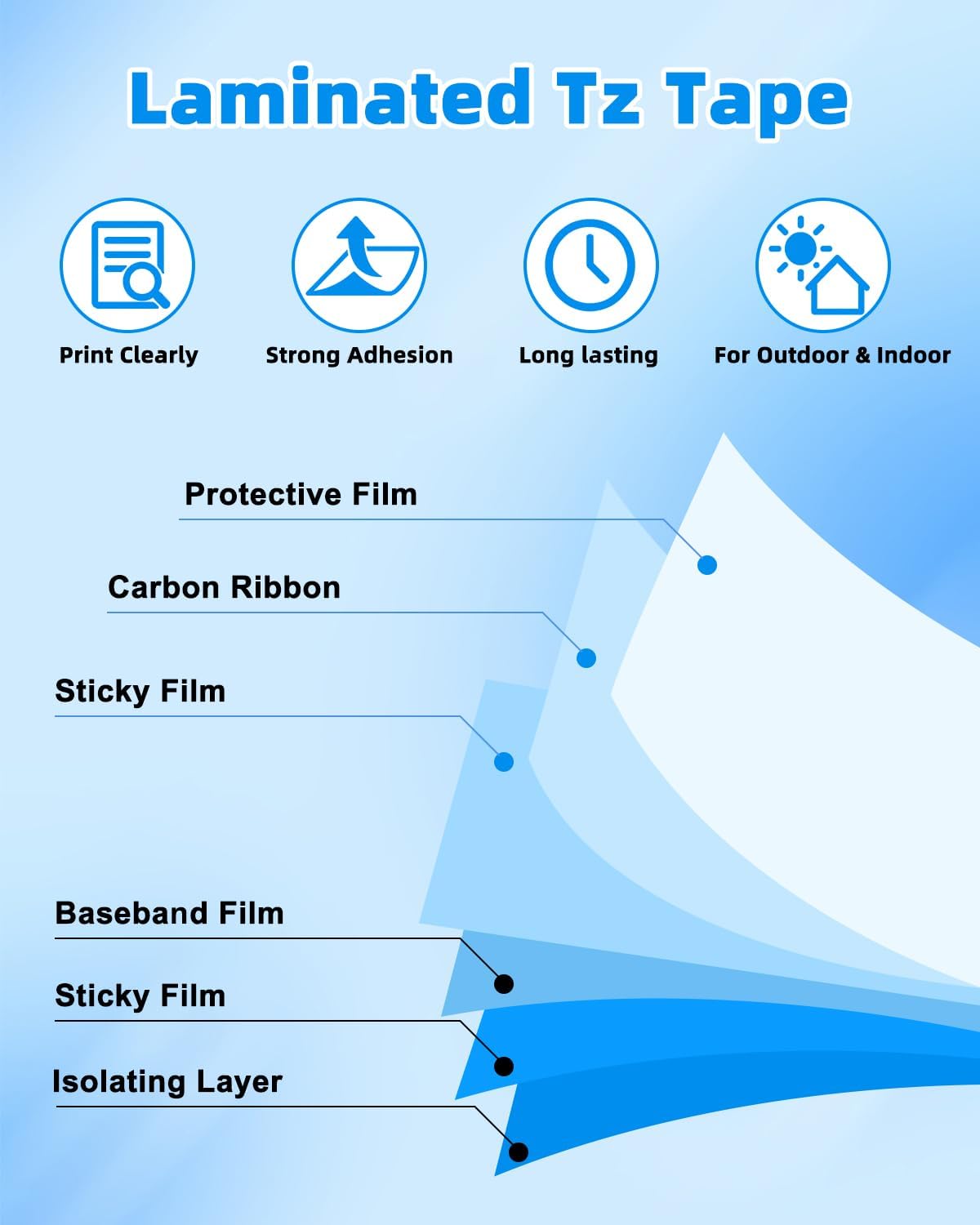 Label Maker Tape Refills Tz Tape 12mm 0.47 Laminated White Replace Compatible for Brother TZe-231 Tze 1/2" Black on White for P-Touch Label Maker PT-D220 D210 H110 D200 D400 1280, 10-Pack