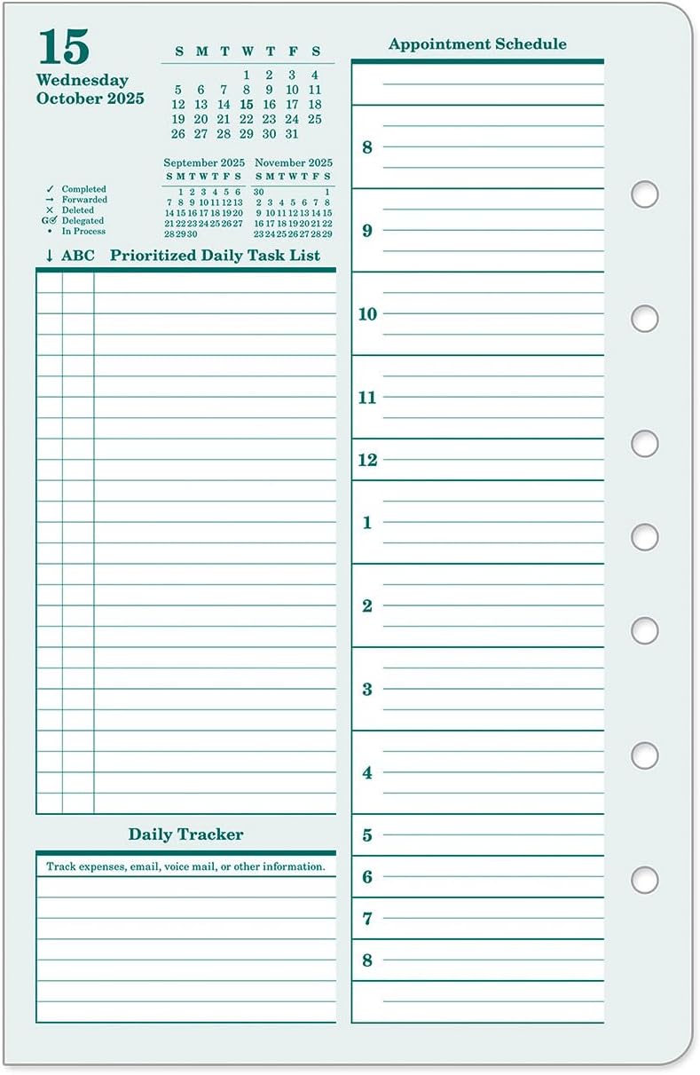 FranklinCovey - Original Two Page Per Day Ring-Bound Planner (Classic, Oct 2025 - Sep 2026)