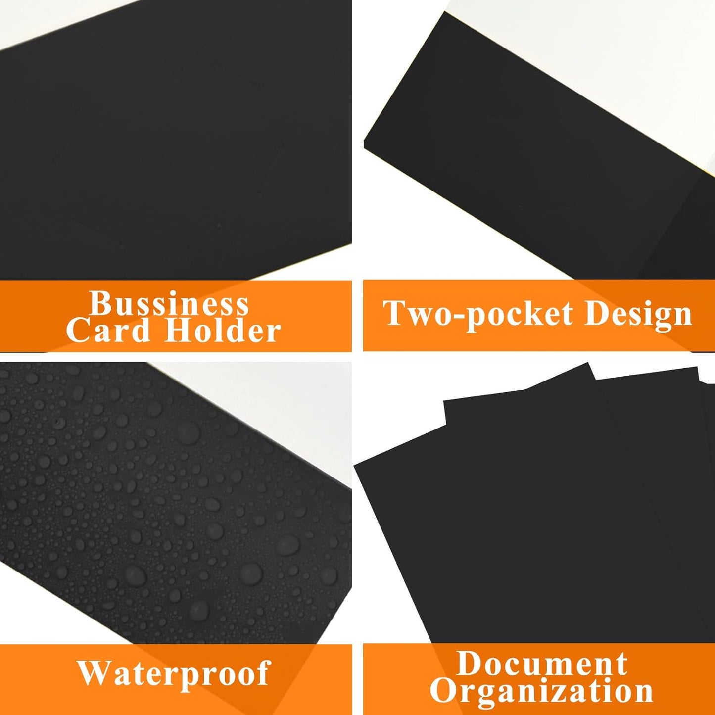 25Pcs Black Two-Pocket Heavyweight File Folder,Letter Size,Paper File Folder for School Office Home Bussines