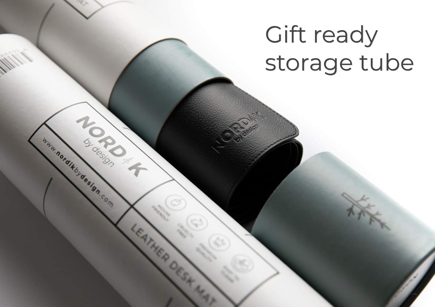 Nordik Cork Leather Desk Mat Cable Organizer (Pebble Black 35 X 17 inch) Premium Extended Mouse Mat for Home Office Accessories - Non-Slip Vegan Leather Desk Pad Protector & Desk Blotter Pad