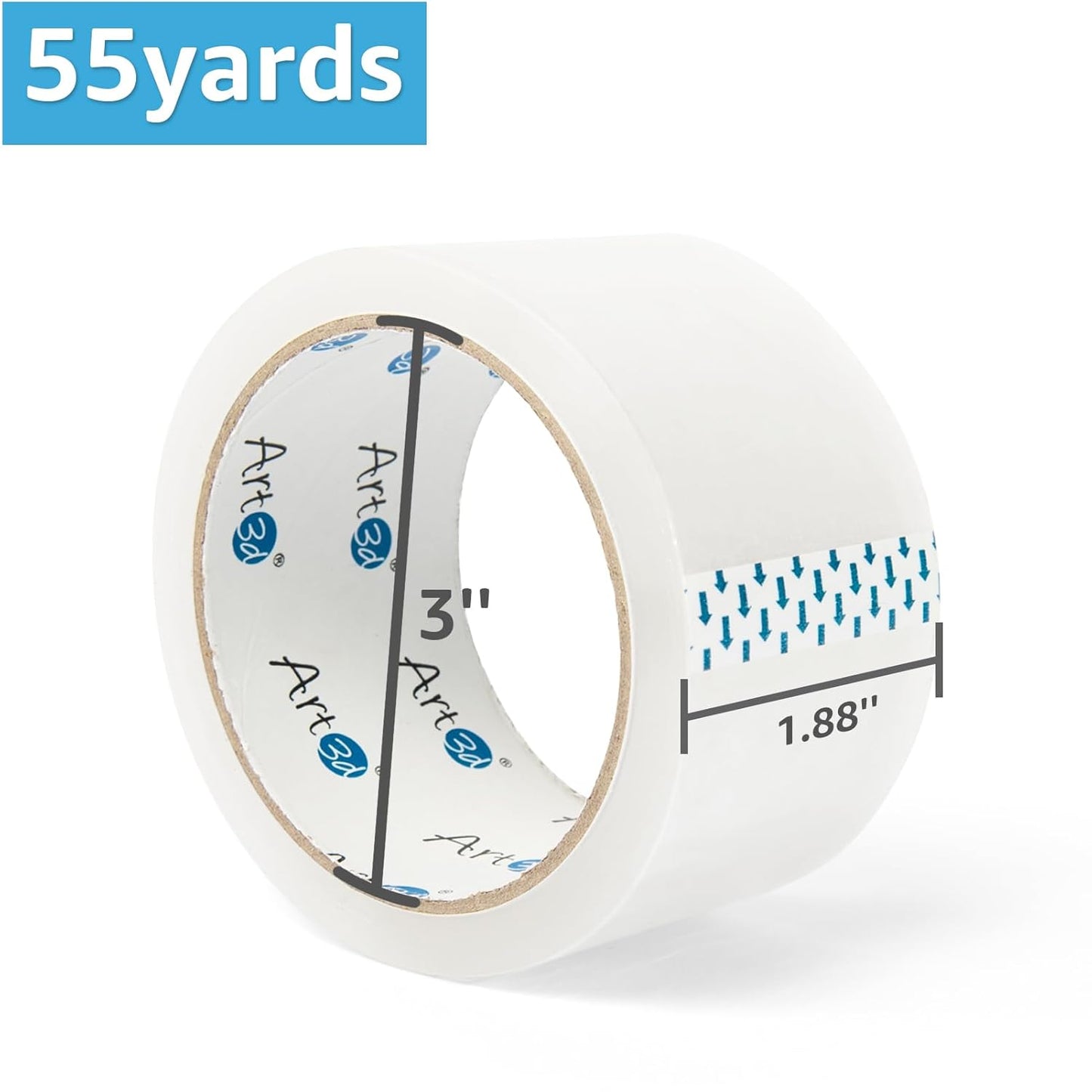 Art3d 36 Rolls Packing Tape - Clear Carton Sealing Tape Heavy Duty, 1.88" x 55 yds, 2.2 mil Thick