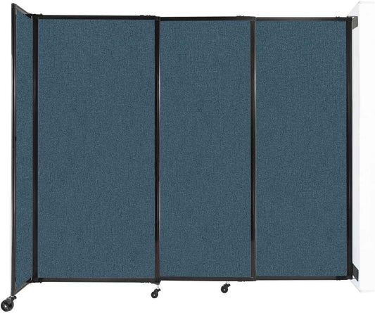 Wall-Mounted Sliding StraightWall Room Divider | Adjustable Widths | Locking Wheels | Room Separator | Up to 7'2" Wide x 6' Tall Caribbean Fabric Panels
