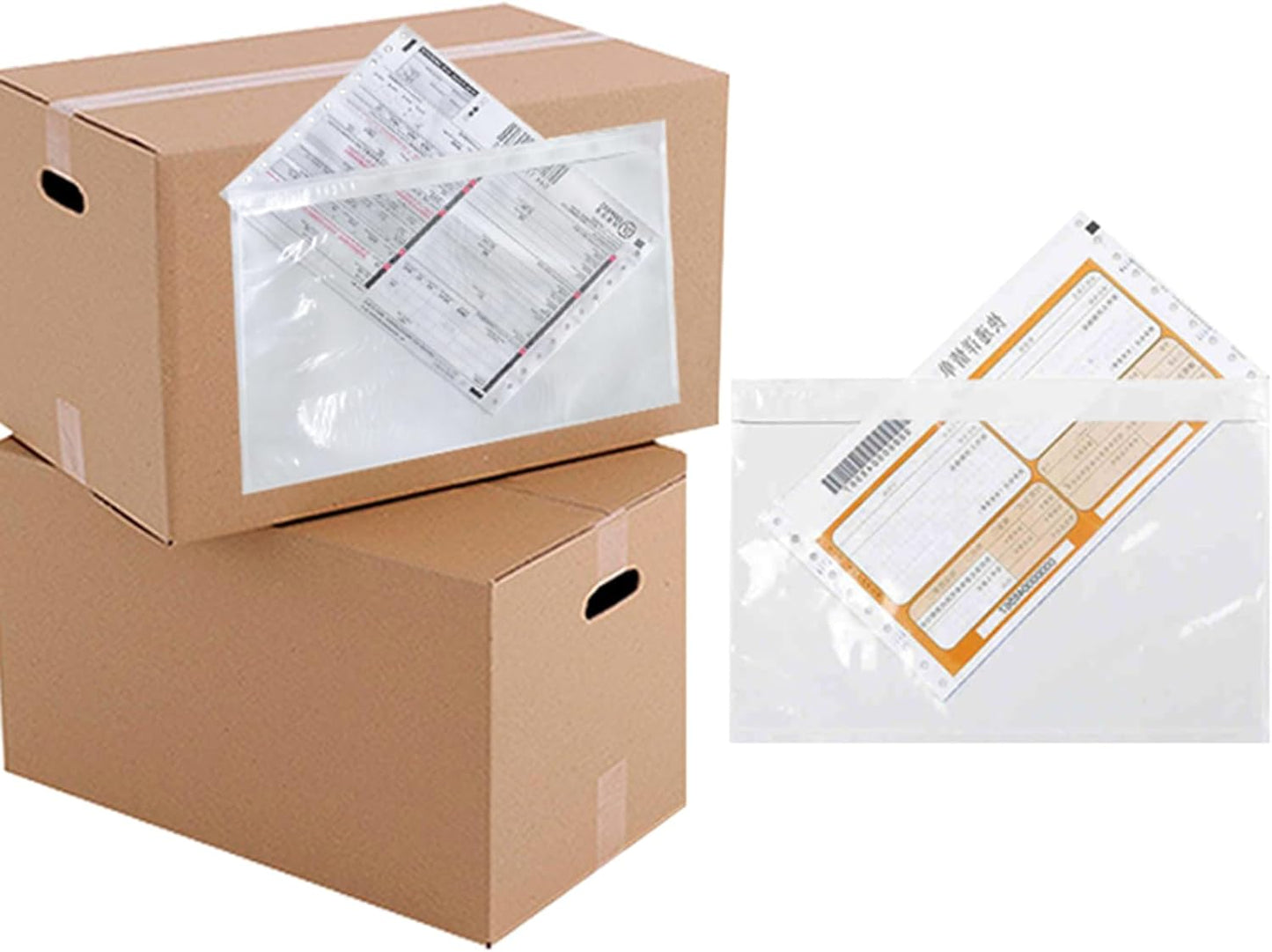 100 Pcs-7.5x5.5 Packing List Mailing Envelopes Shipping Envelopes Packing List Clear Adhesive Shipping label sleeves Shipping Supplies for Small Businesses