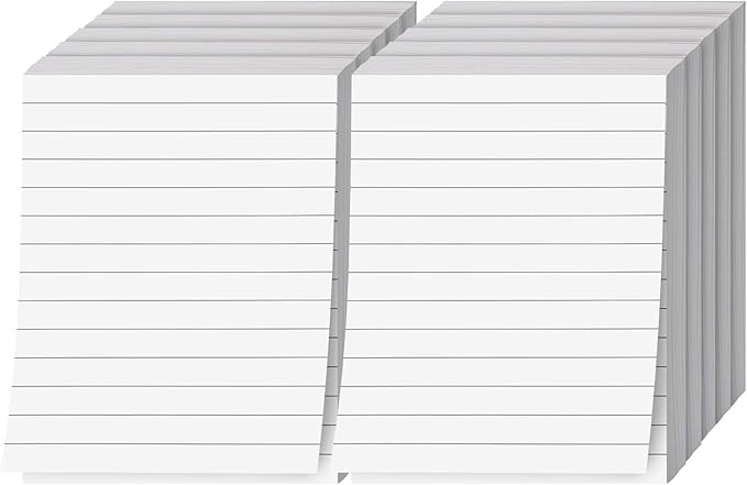 Memo Pads, White, With Black Lines – Lined Paper Notepads, Scratch / Writing Pad for Planning, To-Do Lists, Appointments, Reminders, Home, Office – 50 Sheets Per Pad, 10 Pads per Pack – 8.5" x 11"