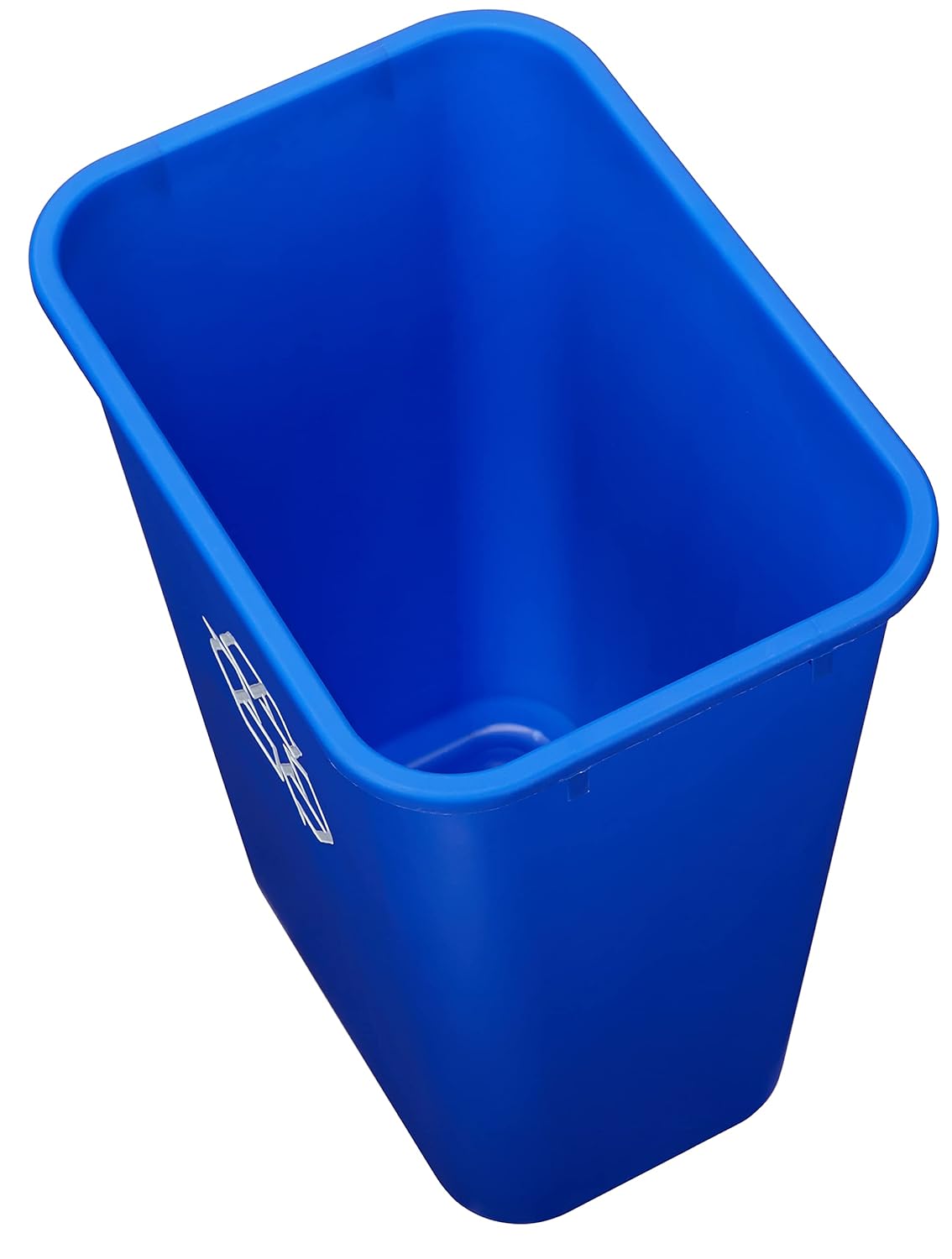 Amazon Basics Trash Can, Rectangular Commercial Office Wastebasket, Recycle Logo, 10 Gallon (Pack of 1), Blue (Previously AmazonCommercial Brand)