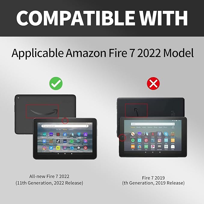 for All-New Amazon Kindle Fire 7 Tablet Case(12th, 2022 Release),Fire 7 Tablet Case,360 Degree Rotating Stand Smart Protective Case, for Fire 7 2022 Tablet (7” Display),Fantasy Owl