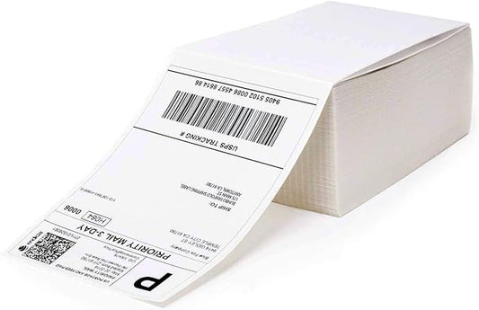 MFLABEL Fanfold 4" x 6" Direct Thermal Labels White Perforated Shipping Labels (20 Stacks)