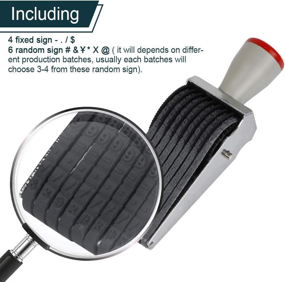 8 Digits Roller Stamp Personalized English Alphabet Number Symbol Rolling Wheel Stamp Multi-Function DIY Scrapbooking Roller Stationery