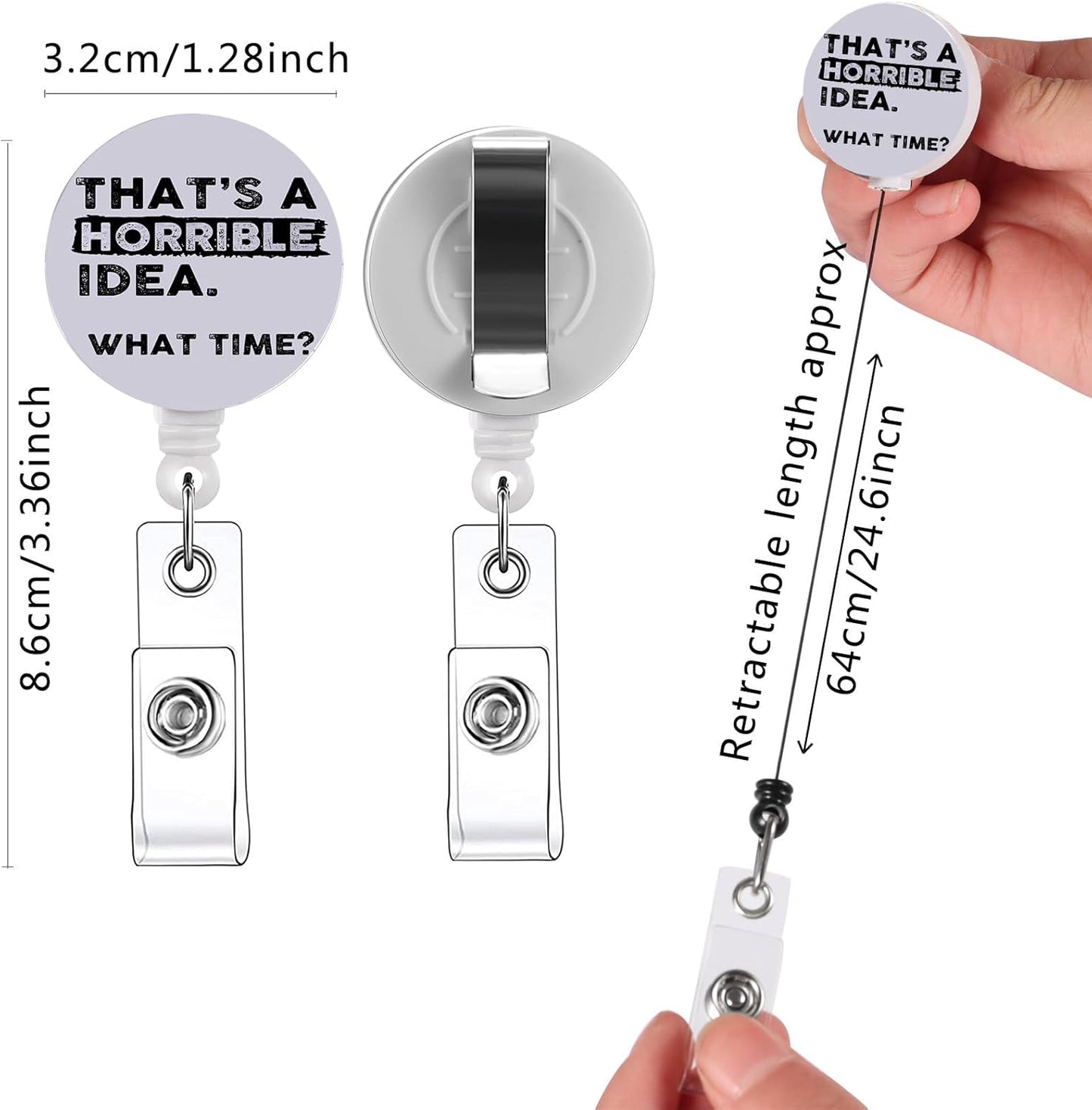 15 Pcs Cute Badge Reels Retractable Badge Holders,Id Badge Holder Retractable Clip,Perfect for Men & Women Coworkers