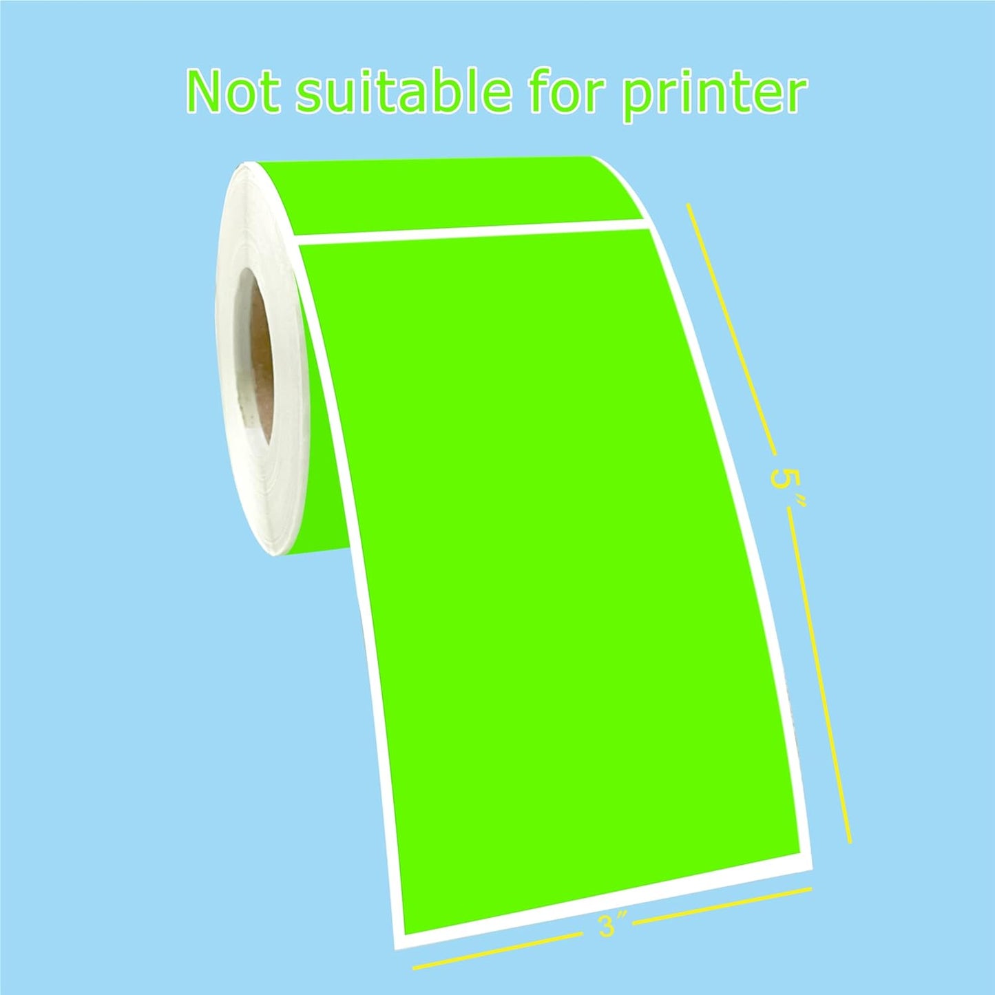 PARLAIM 3 X 5 Inch Rectangle Adhesive Color Coding Stickers,Square Inventory Stickers -250 Per Dispenser Box (Fluorescent Green)