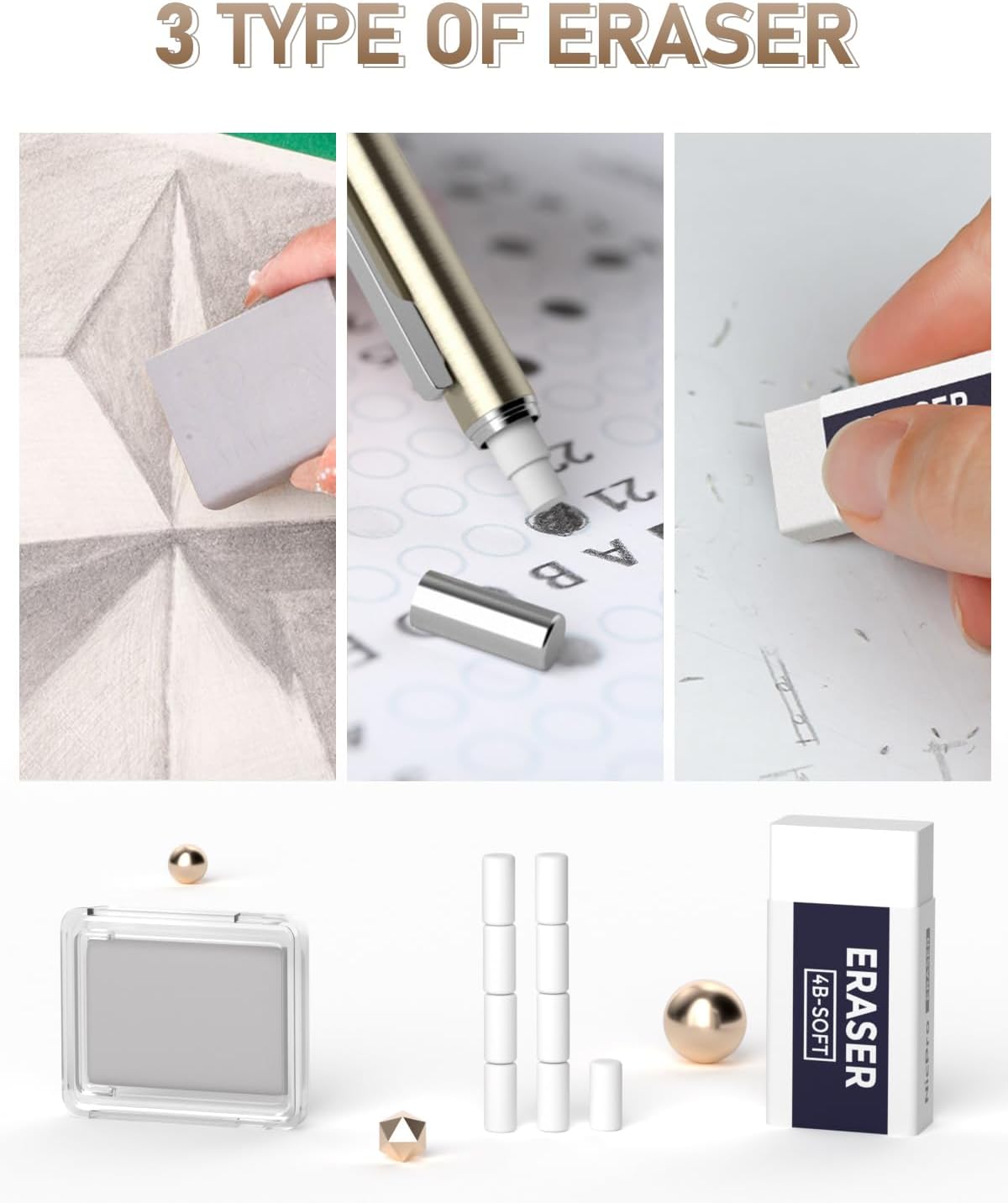 Nicpro 35PCS Art Mechanical Pencil Set, 3 PCS Metal Drafting Pencil 0.5 mm & 0.7 mm & 0.9 mm & 3 PCS 2mm Lead Holder (6B 4B 2B HB 2H 4H Colors) For Sketching Drawing With 20 Tube Lead Refills Case