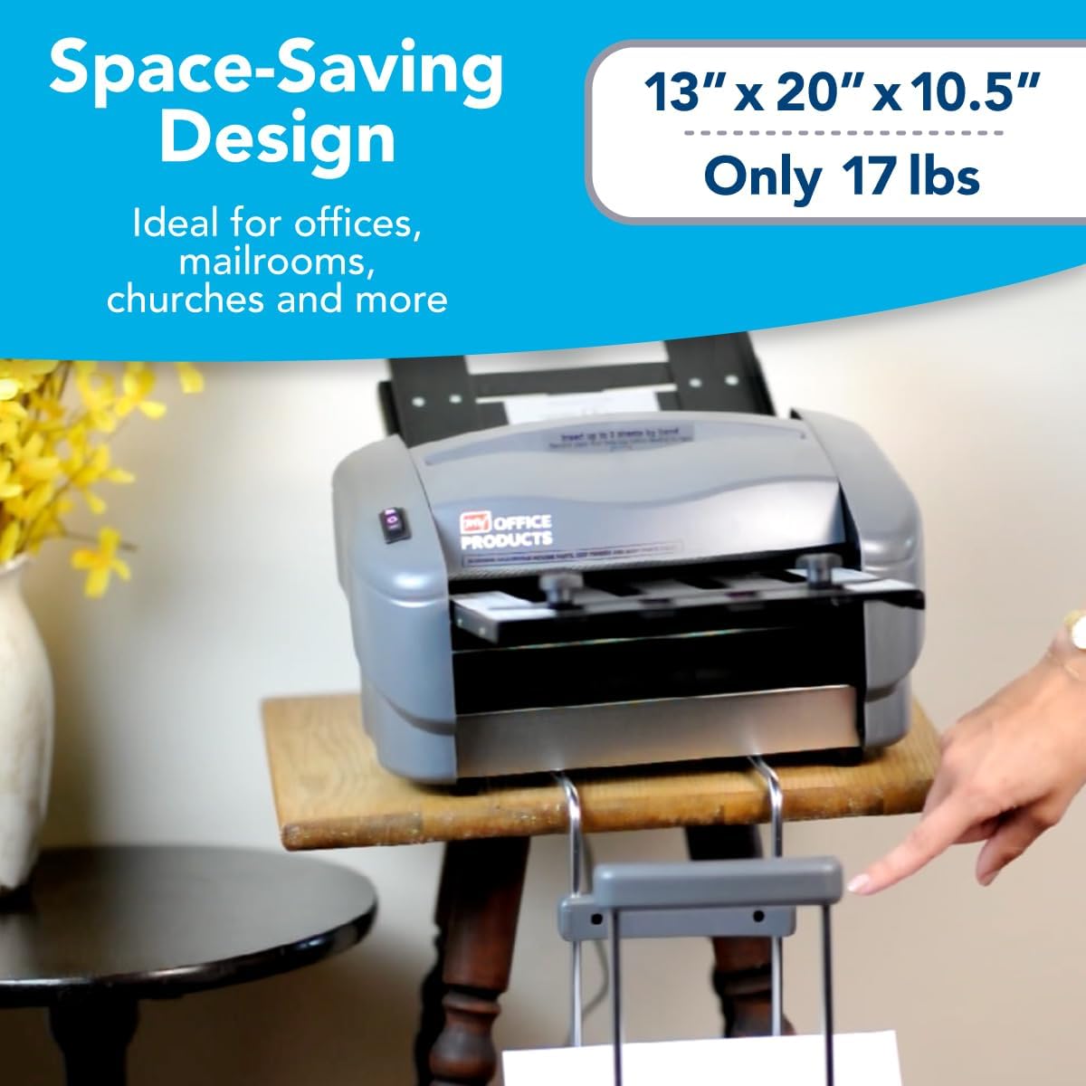 Martin Yale P7500 Paper Folding Machine - Automatic Feed Tabletop 4000 Sheet/Hour Letter, Half, ZFold, Double Parallel, for Offices, Mailrooms, Business, Folds 8.5″ x 11″ & 8.5″ x 14″ 20lb Bond Paper