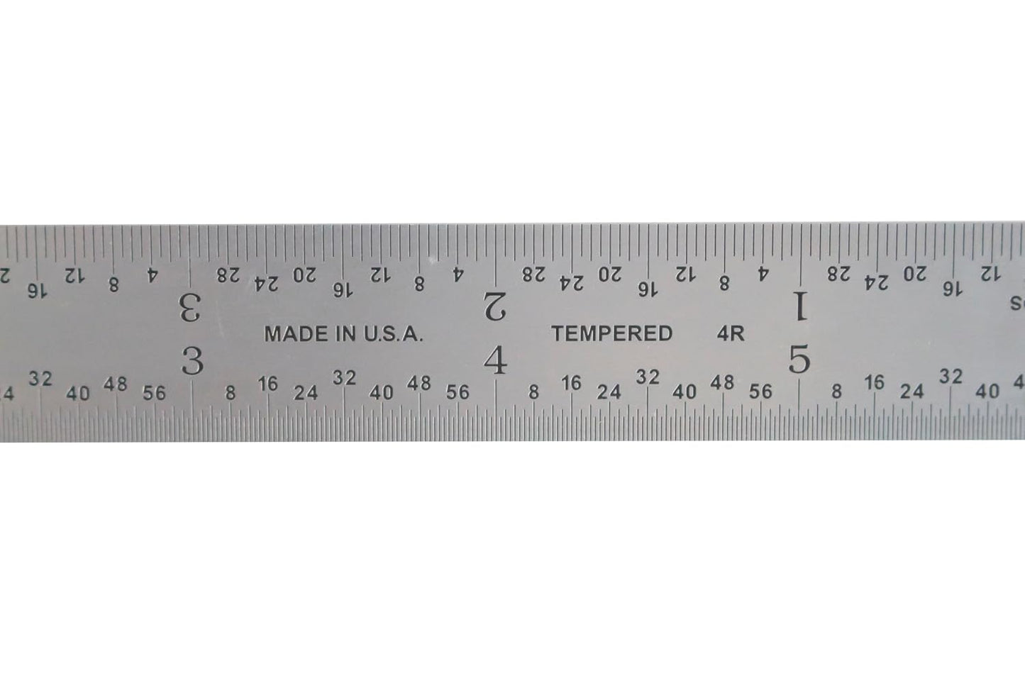 6 Inch Precision Rule, 4R (8ths, 16ths, 32nds, 64ths), Made in US, Metal Working and Fabrication, Carpentry, Woodworking and More (Rigid, 6 Inch)