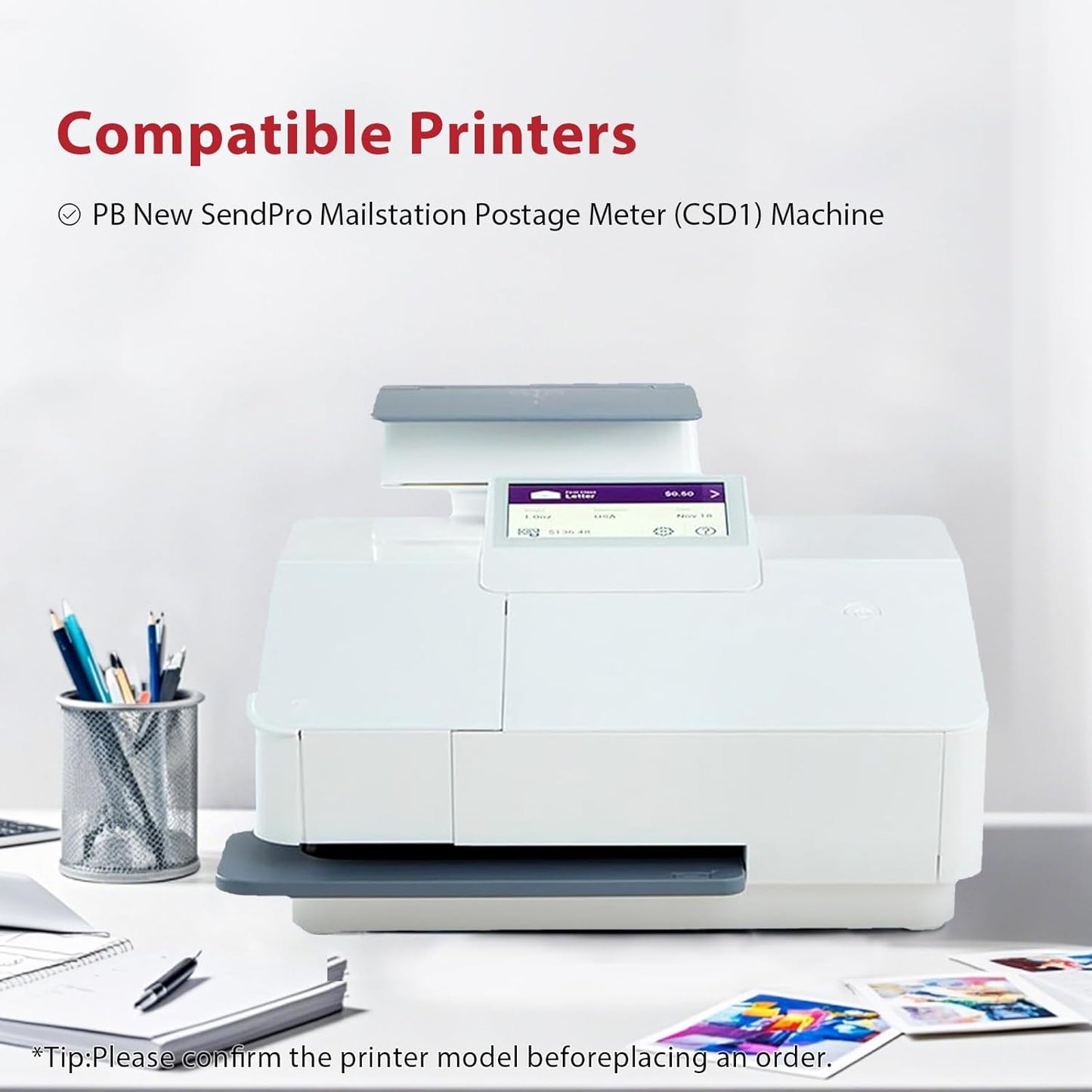 SL-870-1 XXL Fluorescent Red Ink Cartridge Compatible for PB New SendPro Mailstation Postage Meter (CSD1) - 2 Pack(18ML) 18ML