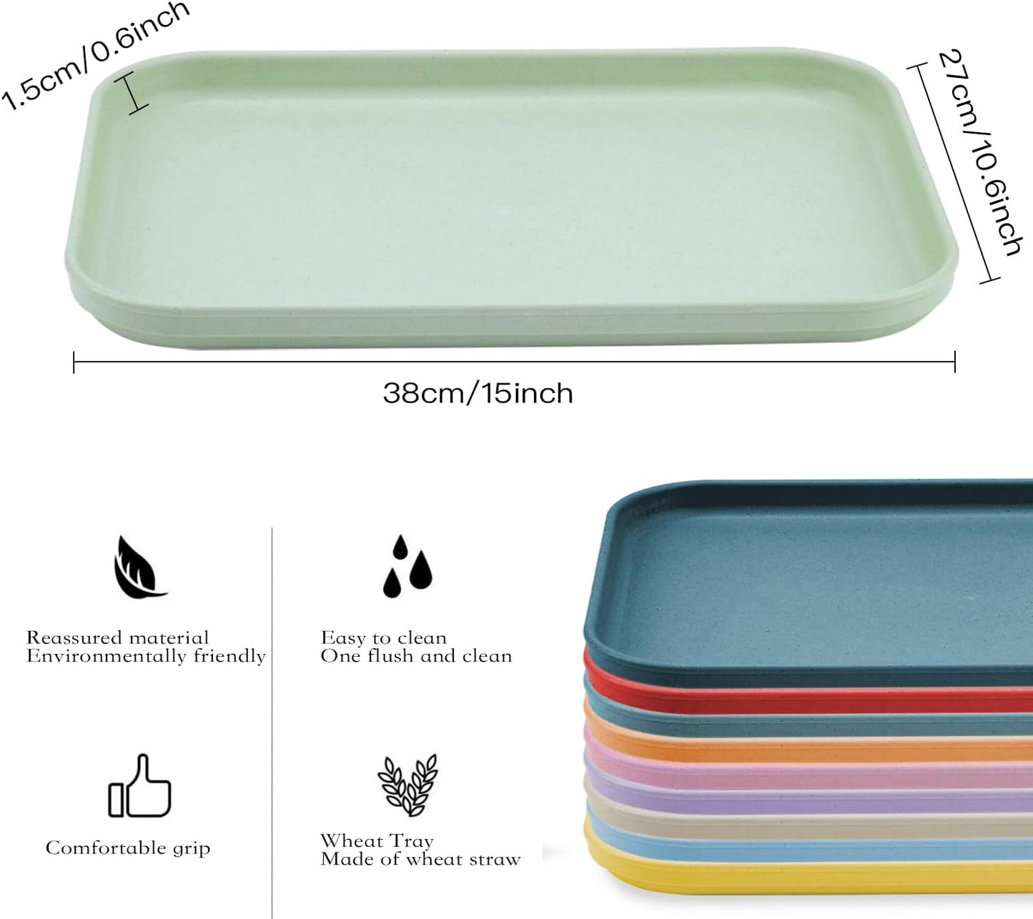 Plastic Art Trays,10-Pack Large Plastic Art Trays (14.9 x 10.6in),Stackable Activity Tray Crafts Organizer Tray Serving Tray Jewelry Tray for DIY Projects, Painting, Beads, Organizing Supply