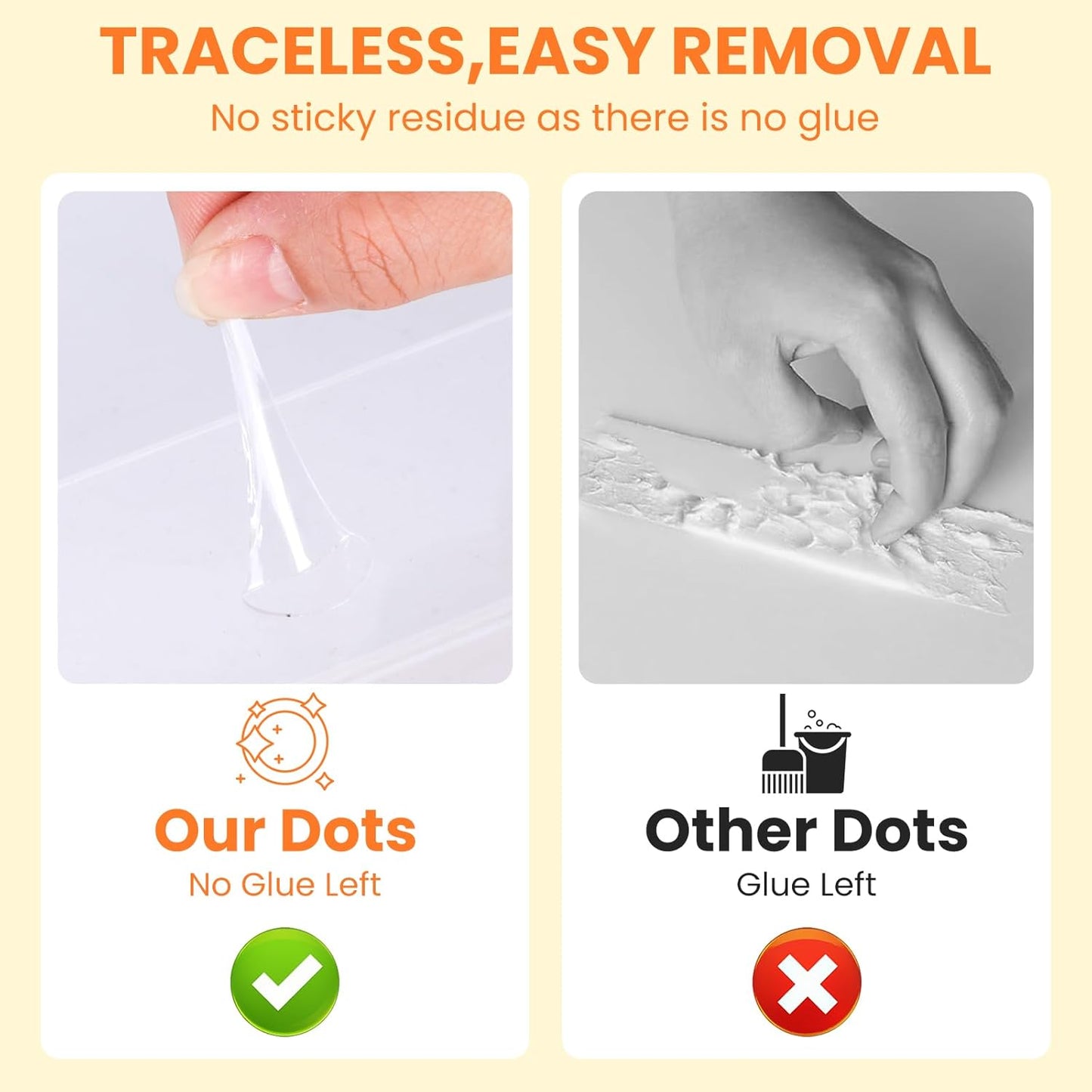 Clear Sticky Tack Adhesive Stick dots- Easy to Peel Clear Double Sided Mounting Putty Stick Tack for Wall Hanging Museum Wax Gel, Balloons, and Festival Decoration