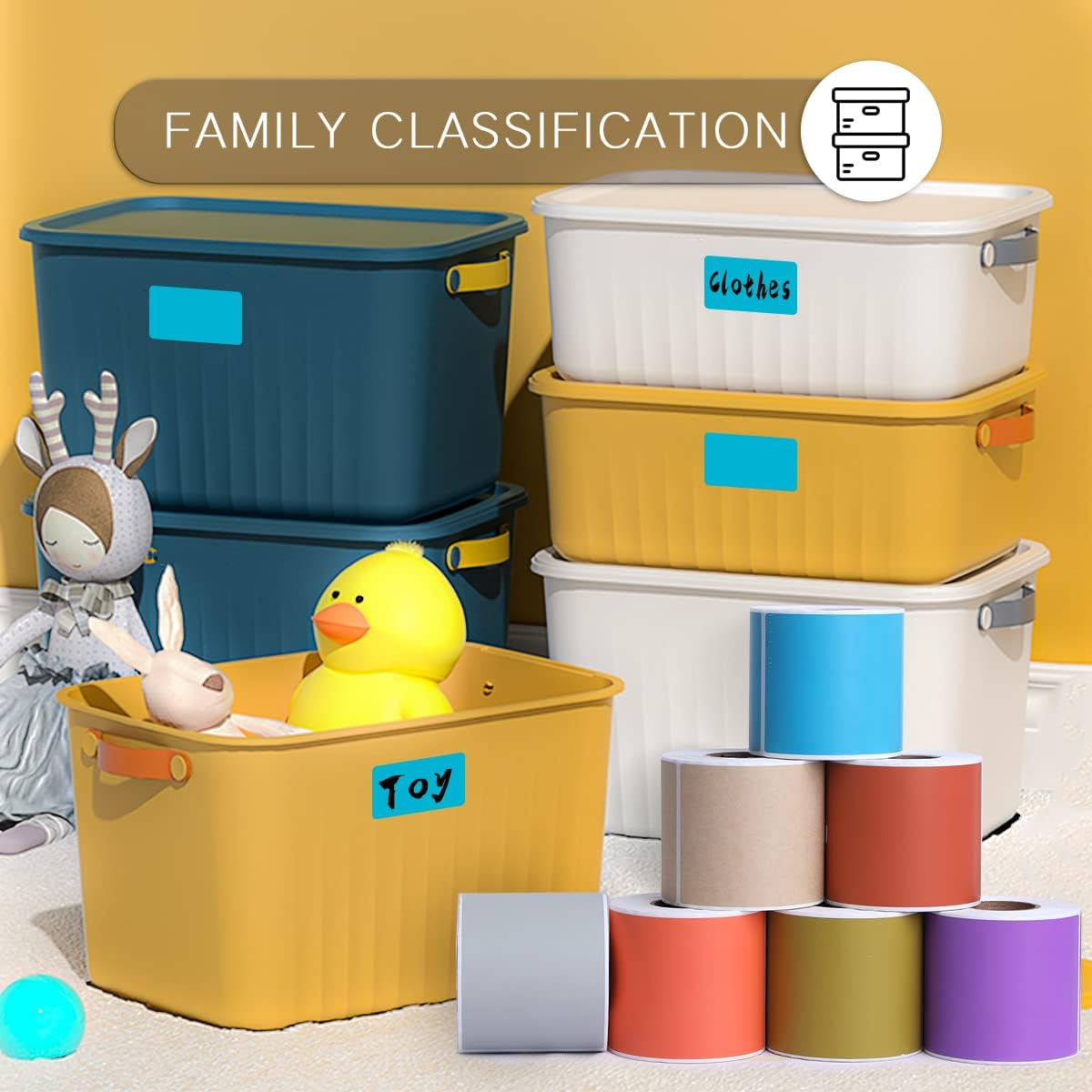 PARLAIM 5 X 3 inch Rectangle Inventory Labels Color Coding Stickers, 250PCS Permanent Sticker for Warehouse Moving Box Square Label (Teal)