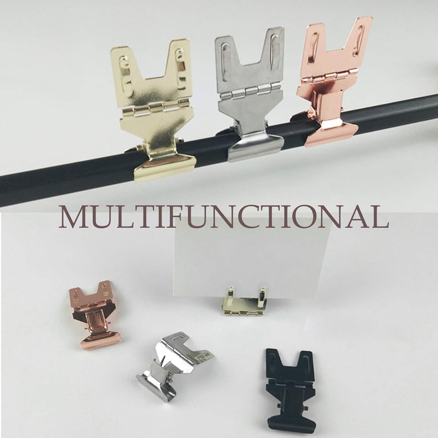 Metal POP Clip Sign Stand Holder, Bread Store Price Tag Card Holder, Advertising Display Clip Holder (Silver, 30Pack)