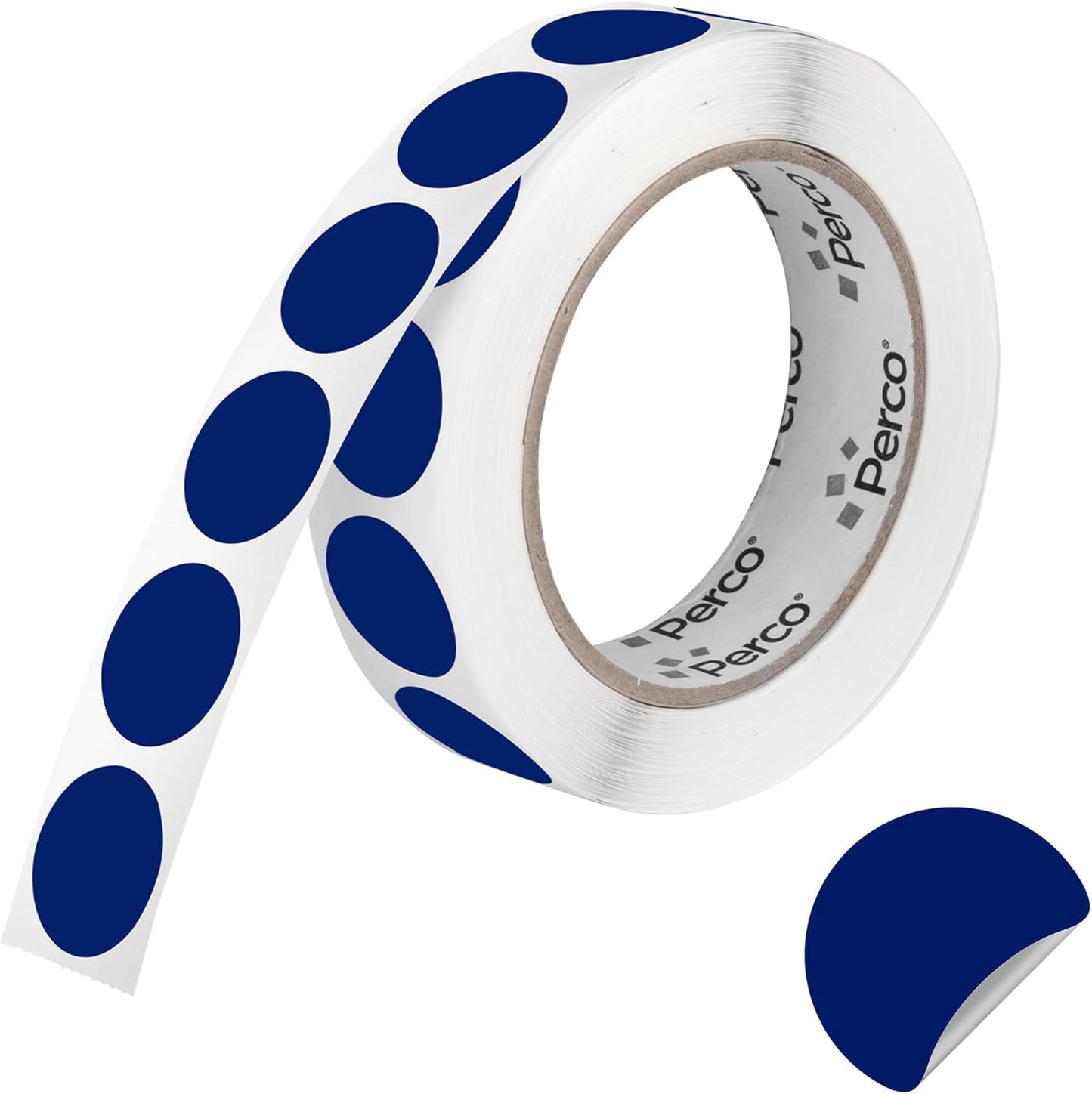 Perco Dark Blue 1-Inch Round Circle Dot Sticker Labels with Removable Adhesive – 1,000 Labels/Roll – Versatile, Vibrant Colors, Reliable Hold, No Residue, Perforated for Convenient Use – Made in USA