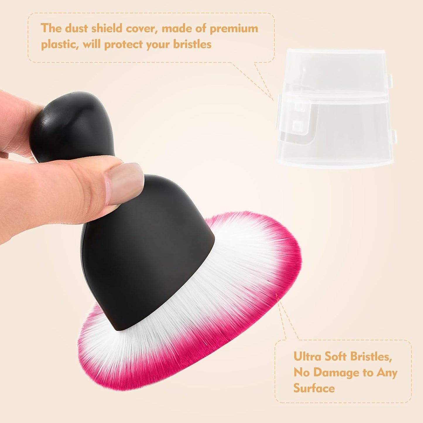 Car Interior Cleaning Brush Car Duster Interior with Ultra Soft Bristles Auto Detailing Brushes Dusting Car Accessories for Dashboard, AC Vents, Leather, Scratch-Free (2Pack_Red)