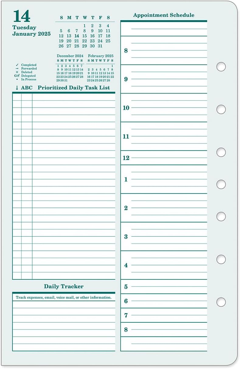 FranklinCovey - Original Two Page Per Day Ring-Bound Planner (Classic, Jan 2025 - Dec 2025)