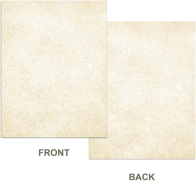 Parchment Paper for Certificates - Stationary for Resumes, Diplomas, Letter Size Certificate, 100 Sheets Double-Sided, 100gsm, 8.5" x 11" for Printing