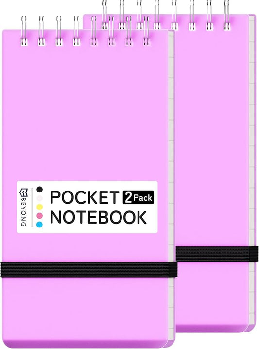 BEYONG Small Pocket Notebook Journal, Mini Notepad Spiral Notebooks for Work School (Purple, 3x5)