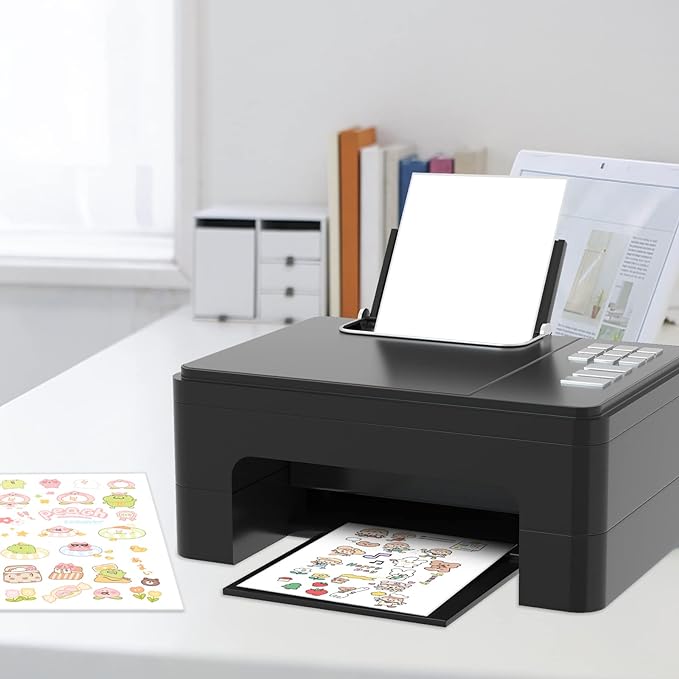 RBHK Sticker Paper, 8.5" x 11" Full Sheet Label Stickers Paper for Laser & Inkjet Printers (500 Sheets, 500 Labels)